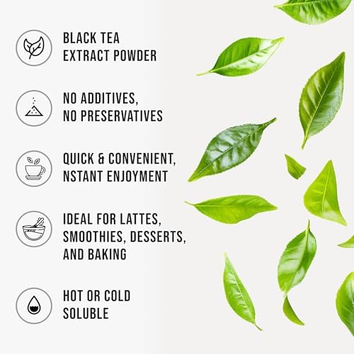 WHYZ Instant Black Tea Powder Unsweetened 4.5oz - product size comparison