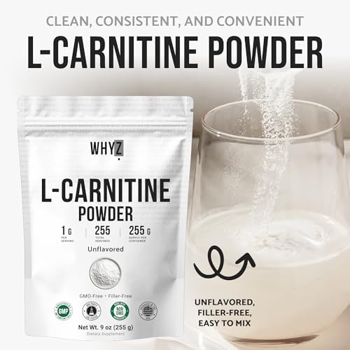 WHYZ L-Carnitine Powder Amino Acid Supplement 255g - serving suggestion