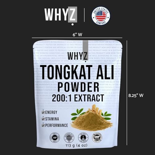 WHYZ Tongkat Ali Extract Powder 113g - product size comparison