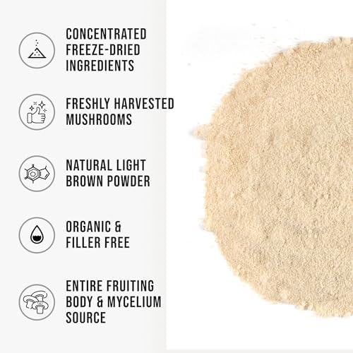 WHYZ Organic Lion's Mane Mushroom Powder 255g - product size comparison