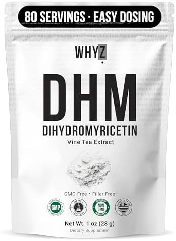 WHYZ DHM Dihydromyricetin Powder Liver Support 28g - supplement facts label