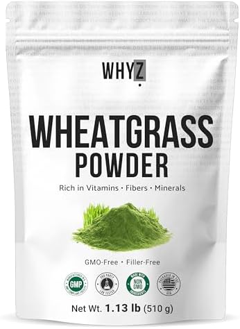 WHYZ Wheatgrass Powder 100% Pure Whole-Leaf 510g - supplement facts label