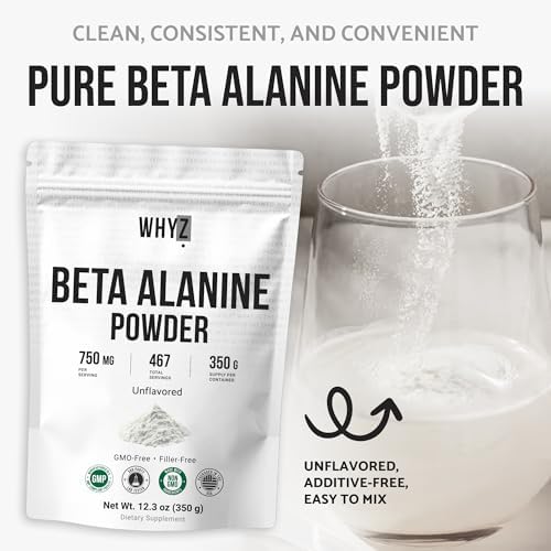 WHYZ Beta Alanine Pre-Workout Powder 350g - serving suggestion
