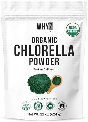WHYZ Organic Chlorella Powder 22oz Raw Superfood - supplement facts label