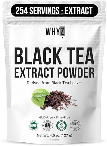 WHYZ Instant Black Tea Powder Unsweetened 4.5oz - supplement facts label