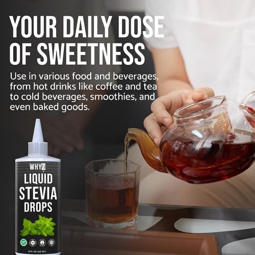 WHYZ Liquid Stevia Drops 8oz - benefits infographic