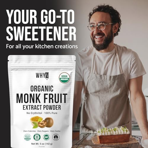 WHYZ Organic Monk Fruit Extract 5oz - benefits infographic