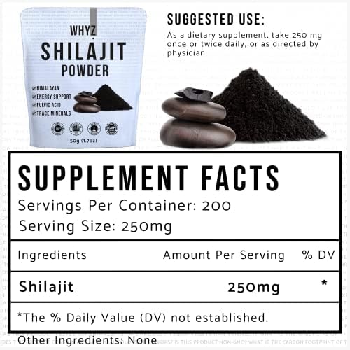 WHYZ Himalayan Shilajit Powder 50g - back of package