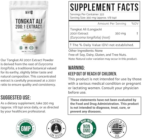 WHYZ Tongkat Ali Extract Powder 113g - benefits infographic