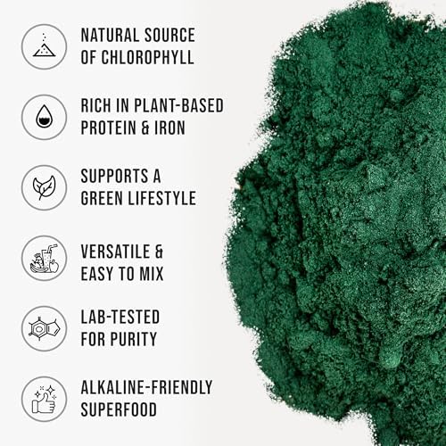 WHYZ Organic Chlorella Powder 22oz Raw Superfood - product size comparison