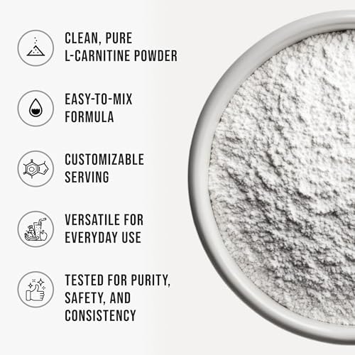 WHYZ L-Carnitine Powder Amino Acid Supplement 255g - product size comparison