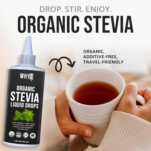WHYZ Organic Stevia Liquid Drops Zero Calorie Sweetener - serving suggestion