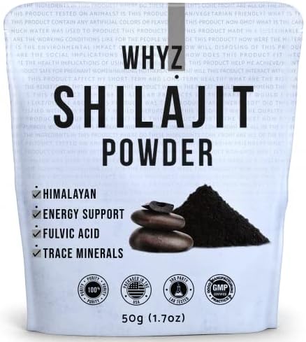 WHYZ Himalayan Shilajit Powder 50g - supplement facts label
