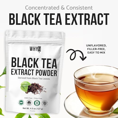 WHYZ Instant Black Tea Powder Unsweetened 4.5oz - serving suggestion
