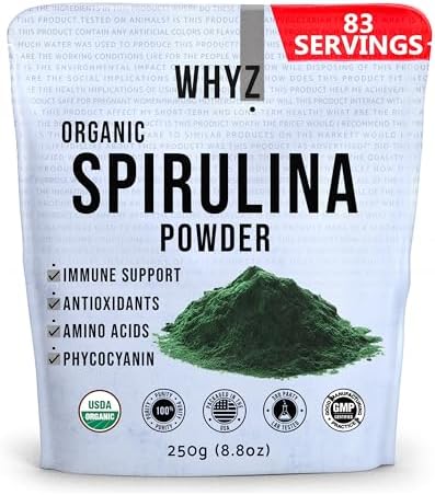 WHYZ Organic Spirulina Powder 250g - supplement facts label