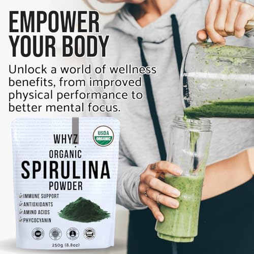 WHYZ Organic Spirulina Powder 250g - serving suggestion