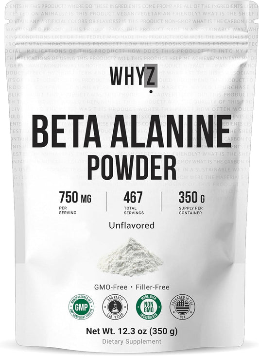WHYZ Beta Alanine Pre-Workout Powder 350g - ingredient details