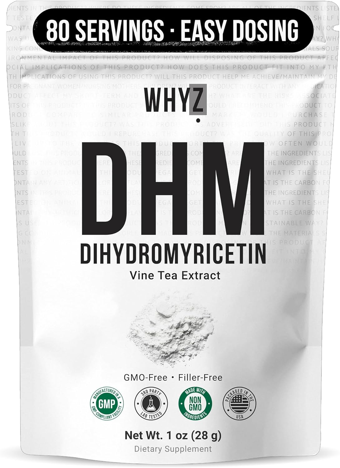 WHYZ DHM Dihydromyricetin Powder Liver Support 28g