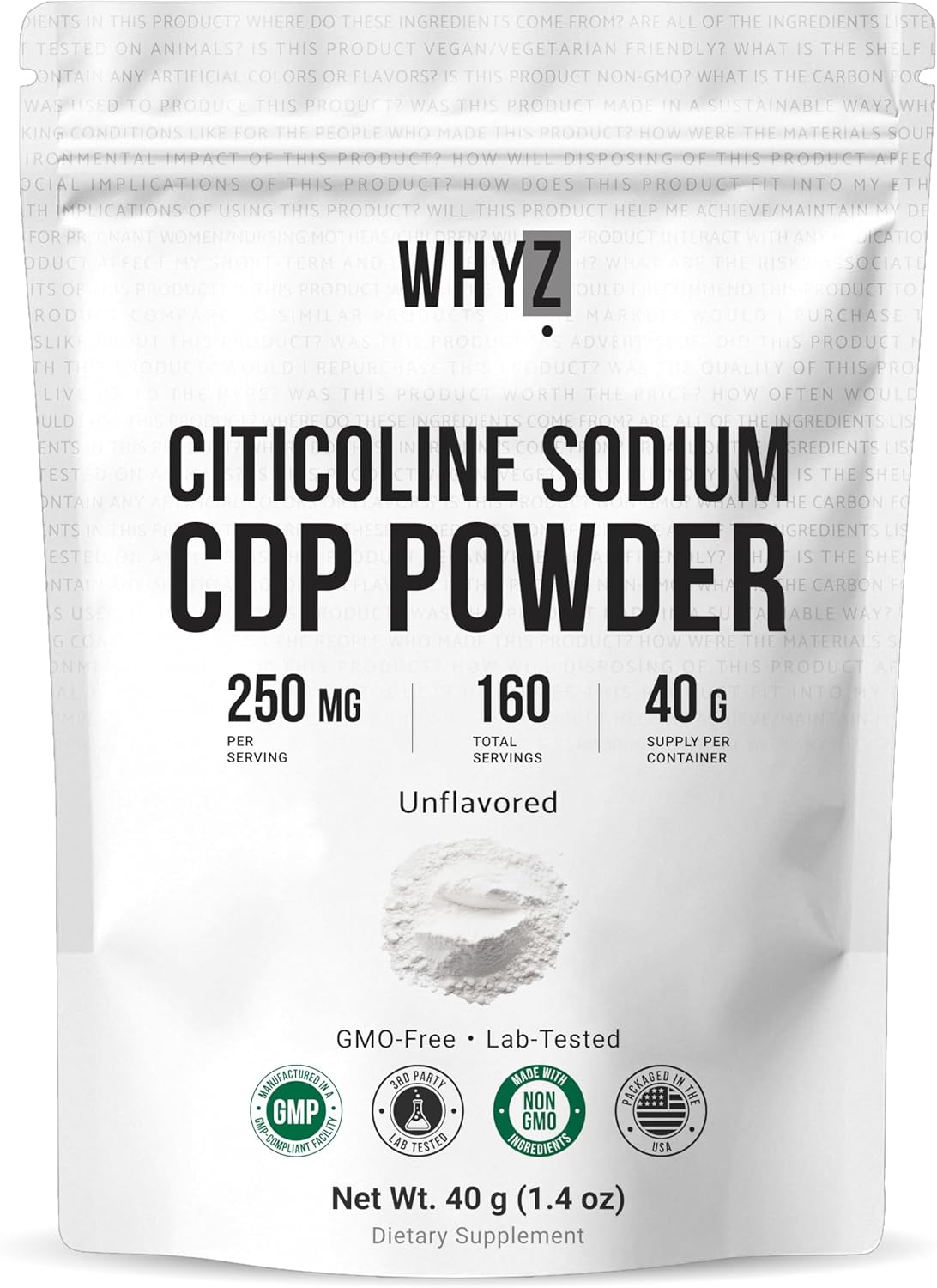 WHYZ Citicoline CDP Choline Powder 40g