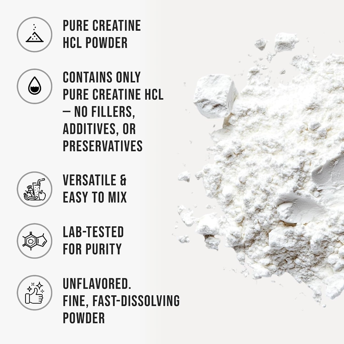 Pure Creatine HCL Powder Unflavored HCL Creatine Supplement, 15g