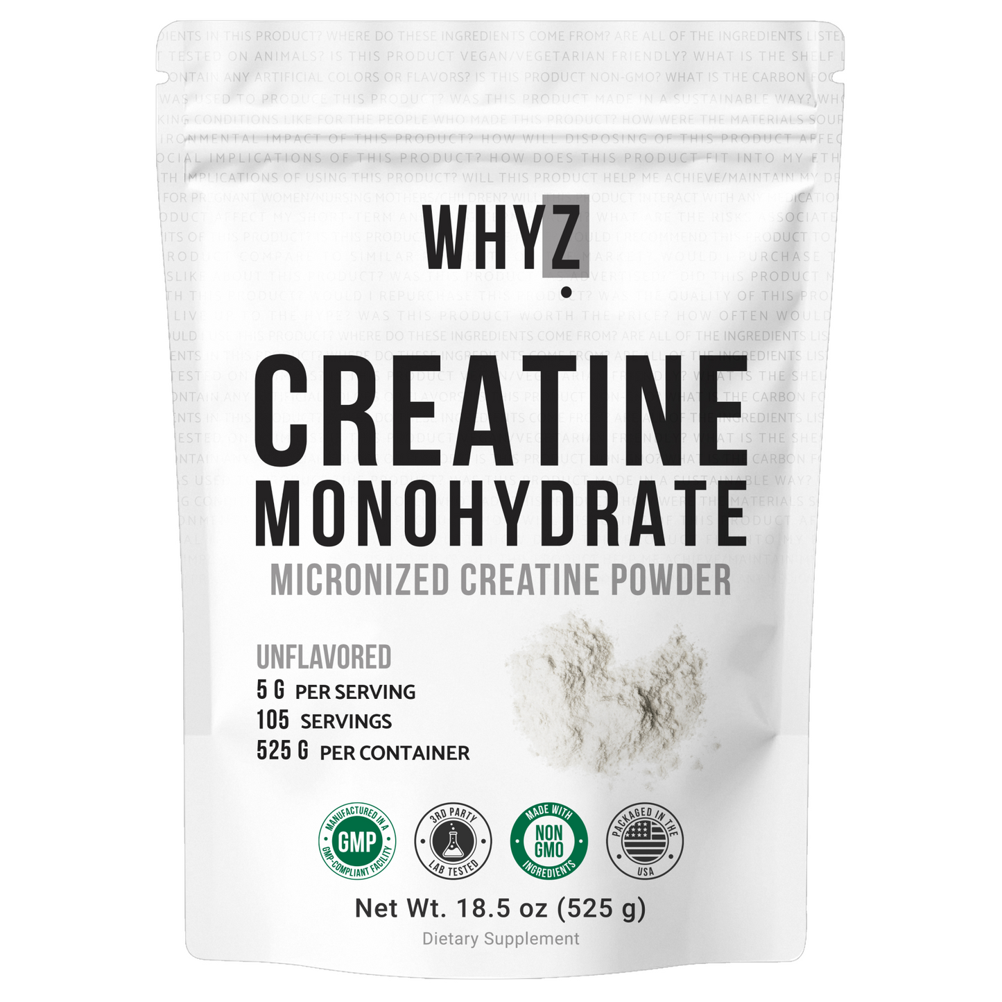 Creatine Monohydrate Powder, 525g, Micronized & Unflavored, Creatine Supplement for Men & Women, Muscle Support, Strength & Recovery, 105 Servings