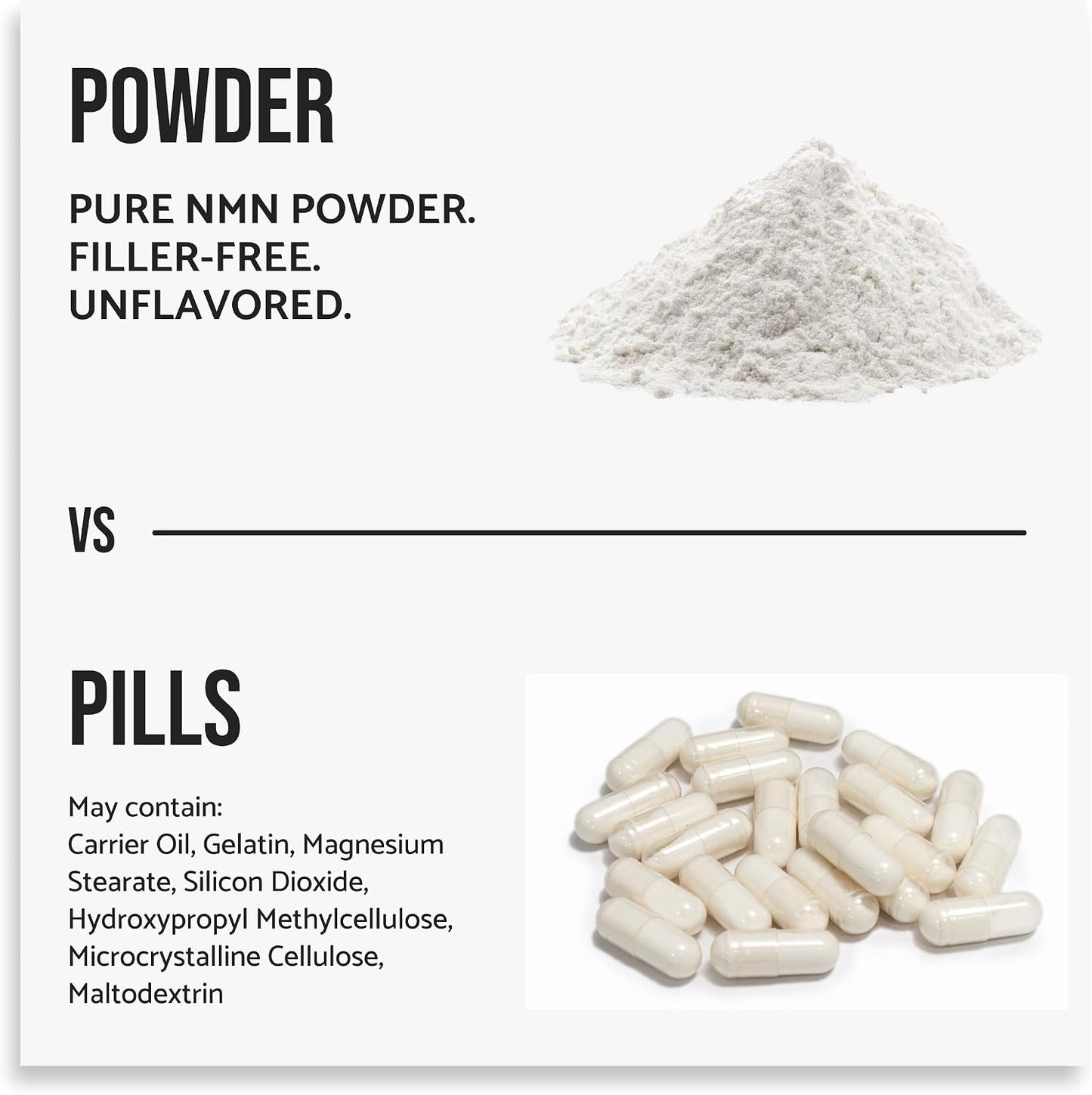 Pure NMN Powder Nicotinamide Mononucleotide Quick Dissolved NMN Supplement Powder, 50g