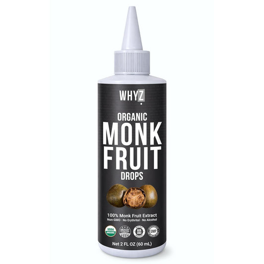 WHYZ Organic Monk Fruit Liquid Sweetener Drops, 227 Servings, 2 fl oz (60 ml)