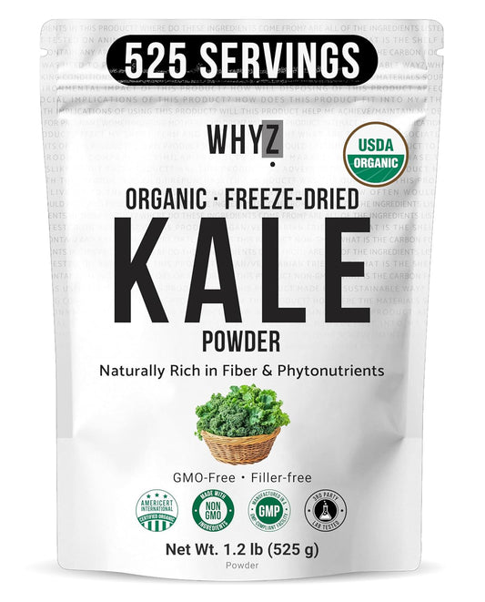 WHYZ Organic Kale Powder Freeze-Dried Greens Superfood, 525g