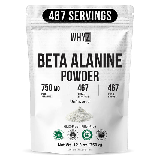 WHYZ Beta Alanine Powder Pure Beta Alanine Pre-Workout Supplement, 12.3 oz