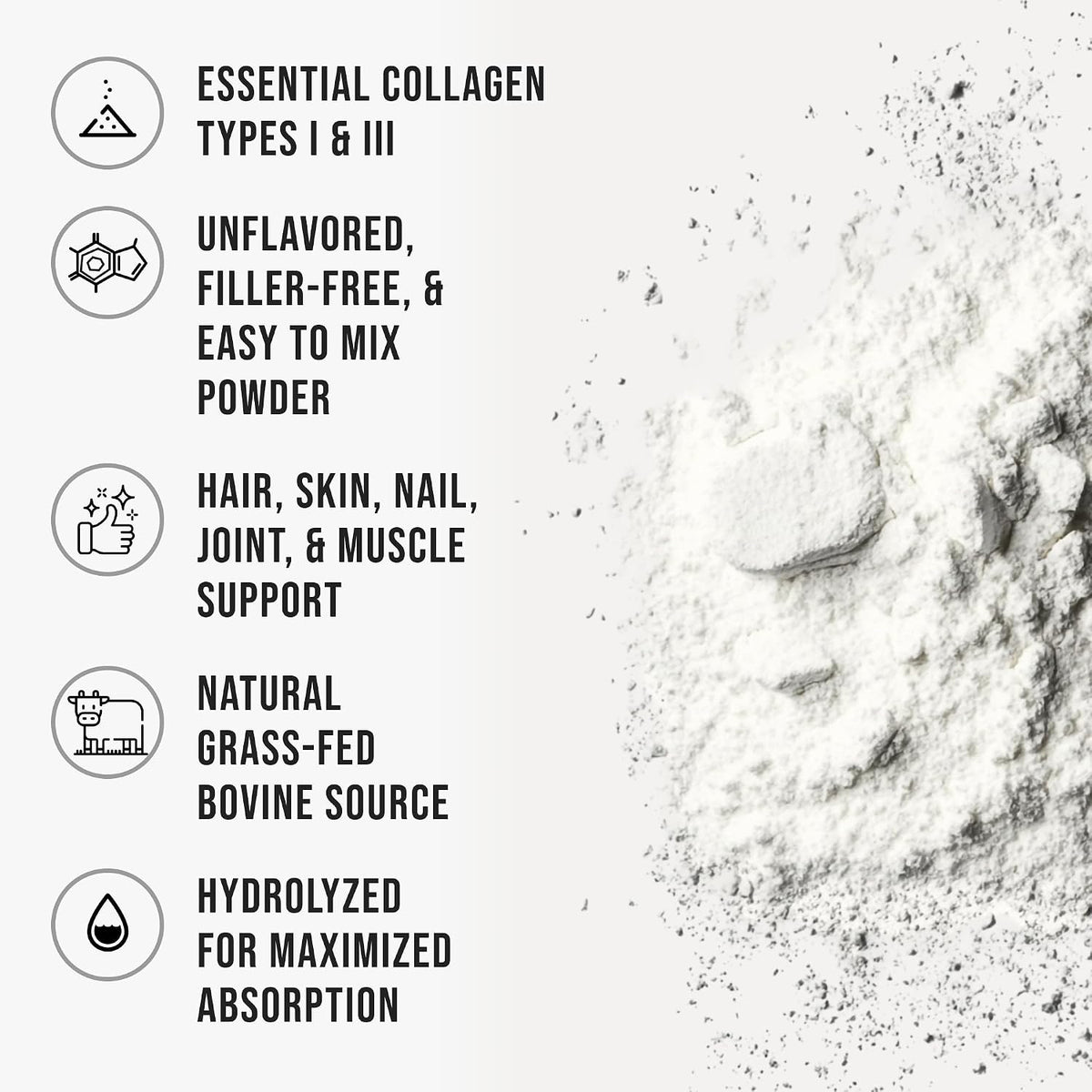 Bovine Collagen Peptides Powder, 5 lb, 2268g
