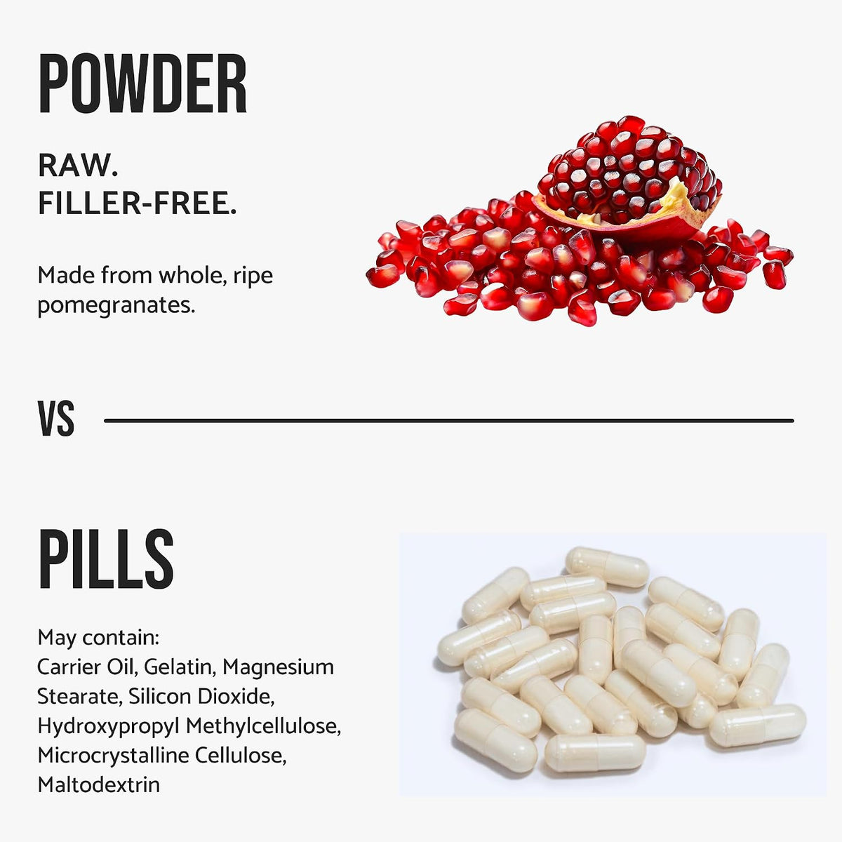 Organic Pomegranate Juice Powder Natural Superfood Unsweetened & No Additives, 525g