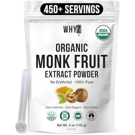 WHYZ Organic Monk Fruit Extract 5oz - supplement facts label