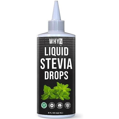 WHYZ Liquid Stevia Drops 8oz - supplement facts label