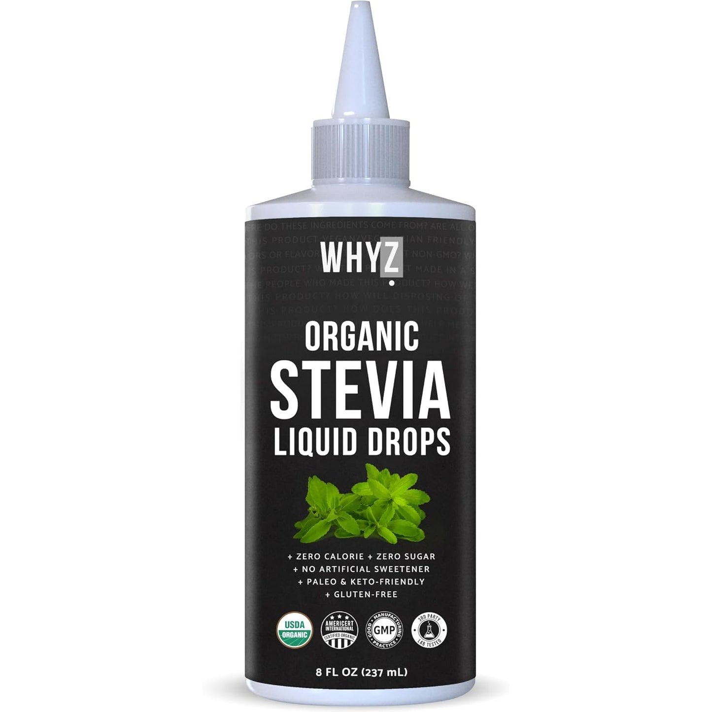 WHYZ Organic Stevia Liquid Drops Zero Calorie Sweetener