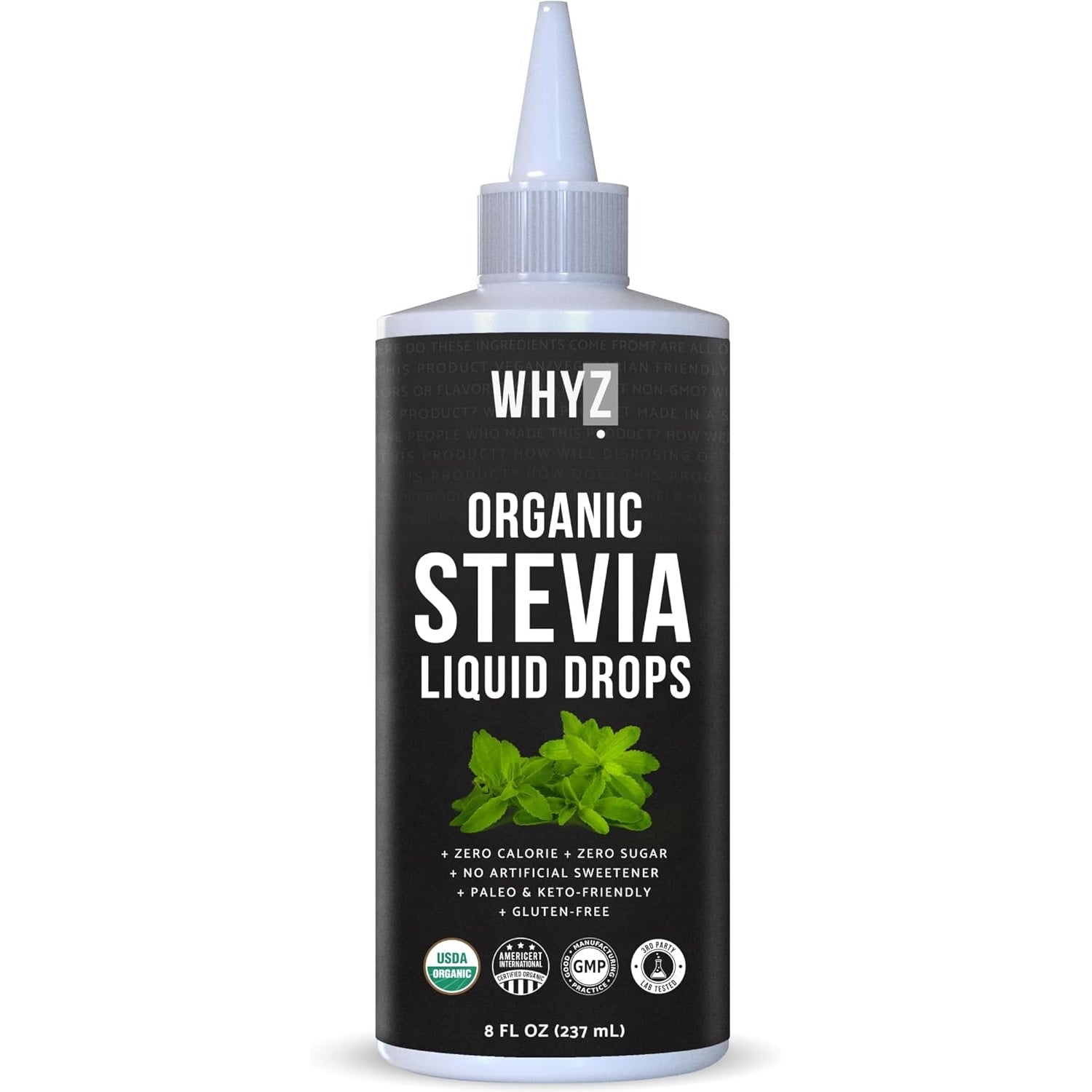 WHYZ Organic Stevia Liquid Drops Zero Calorie Sweetener